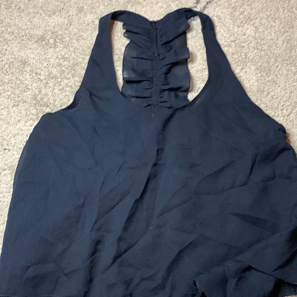 Navy racer back flowy tank